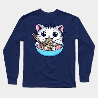 Noodles eated by Kawaii Cat Long Sleeve T-Shirt